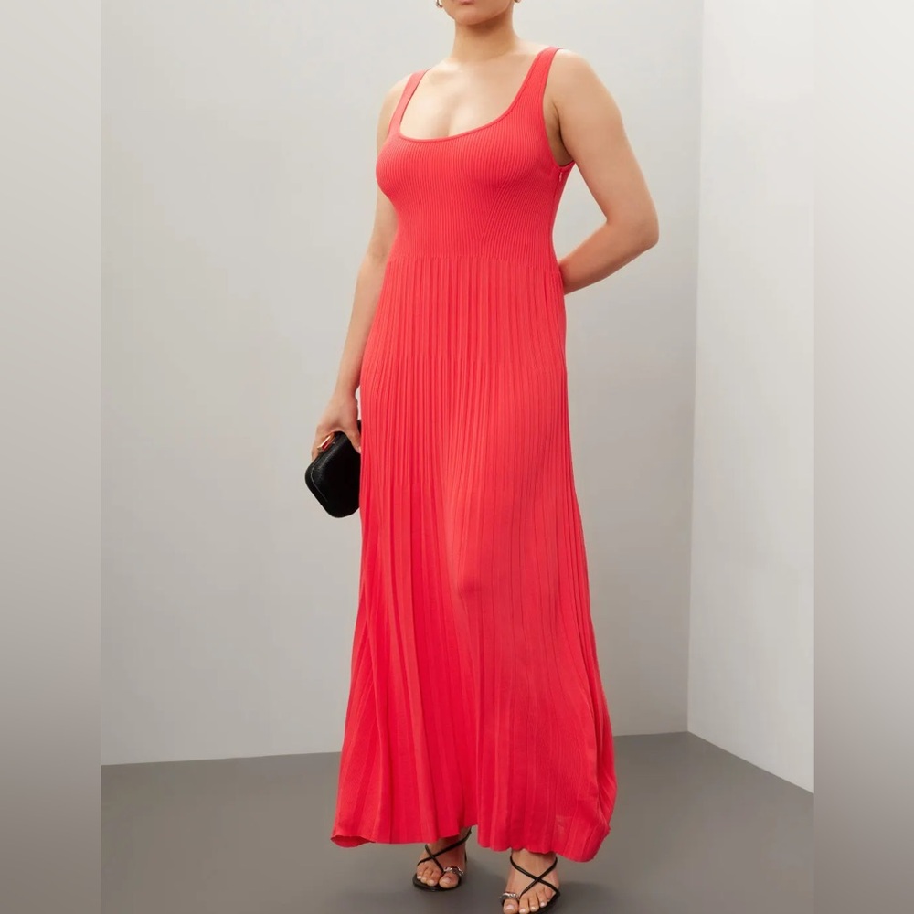 MICHAEL KORS Ribbed Knit Tank Dress in Red Coral sz M EUC - Picture 5 of 15